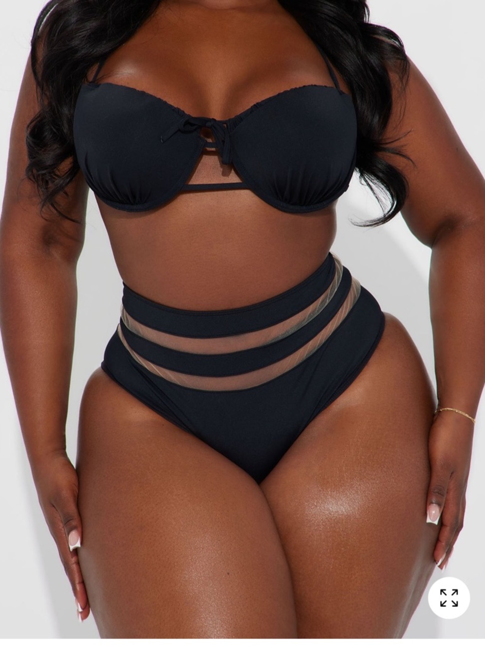 Strappy Cutout High-Waist Bikini Set - Black - Picture 4 of 5